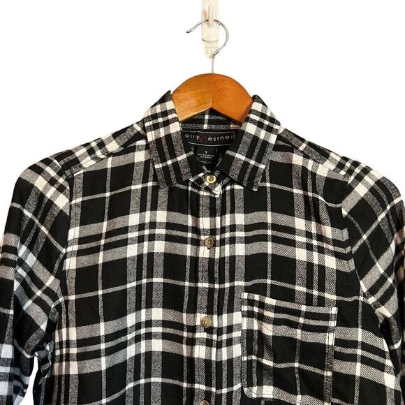 NWT! Polly & Esther black & white flannel shirt - Picture 2 of 11